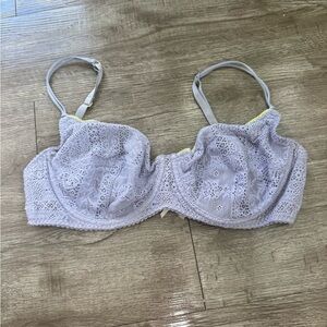 Free People Lace Bra in Soft Gray and Yellow